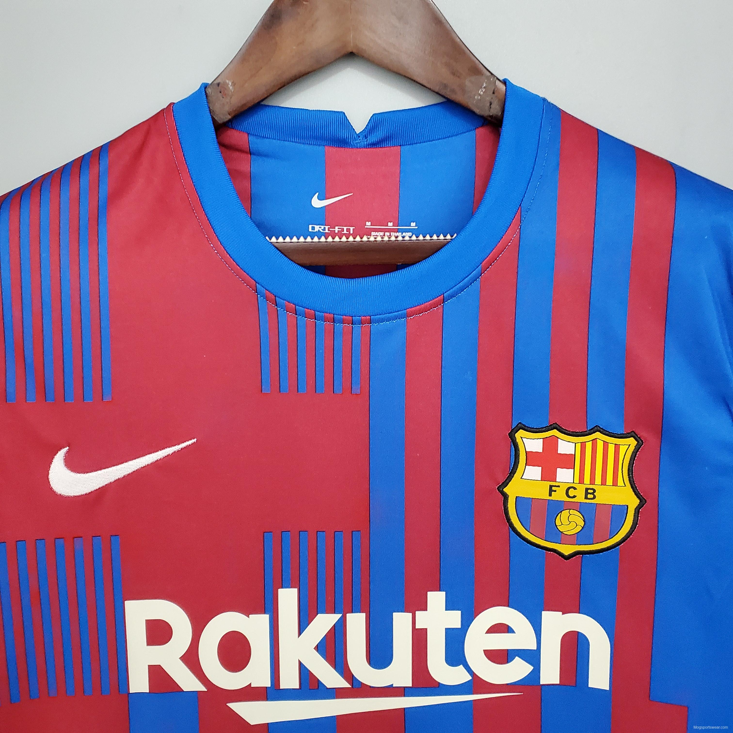 21/22 Long sleeve Barcelona home Soccer Jersey