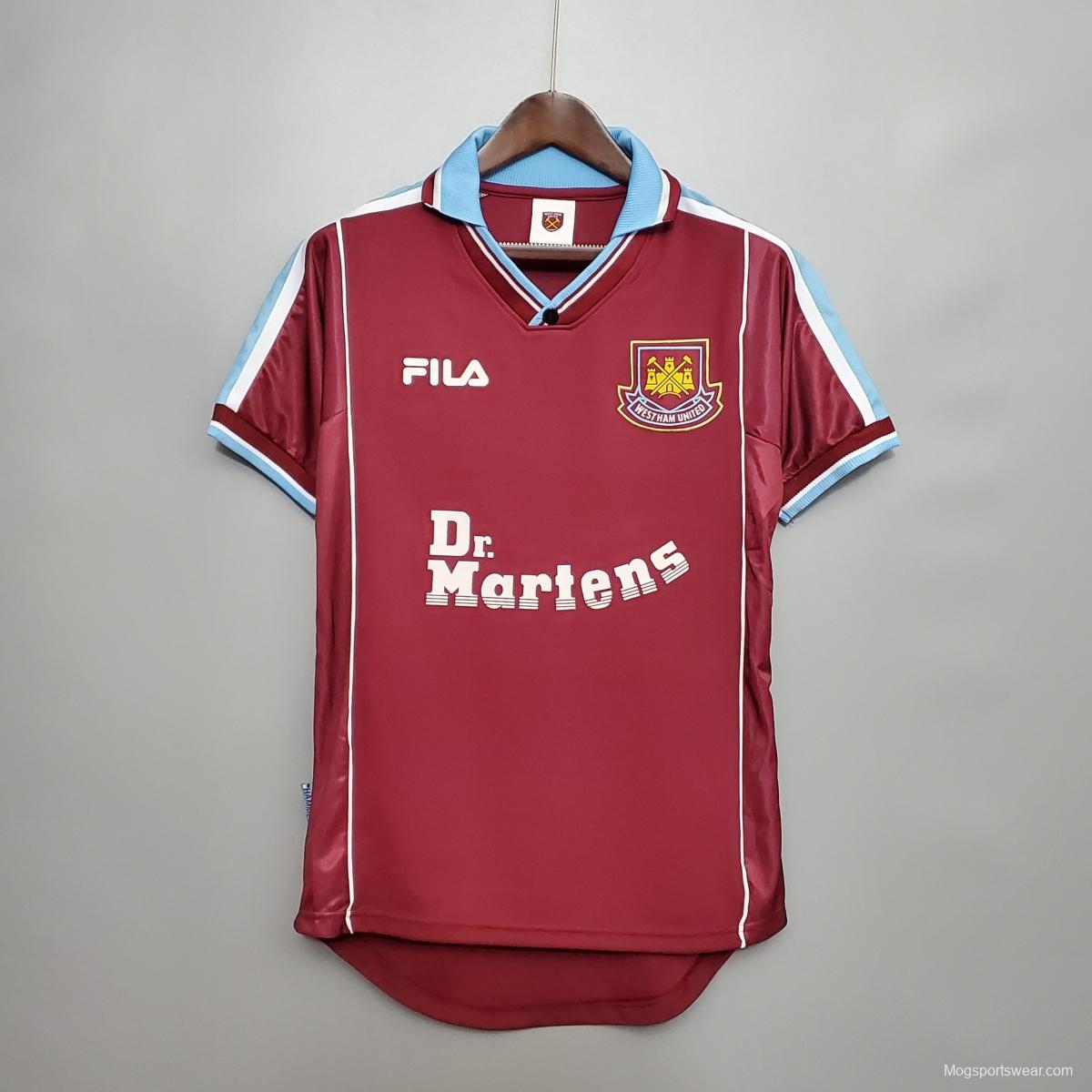 Retro 99/01 West Ham United home Soccer Jersey