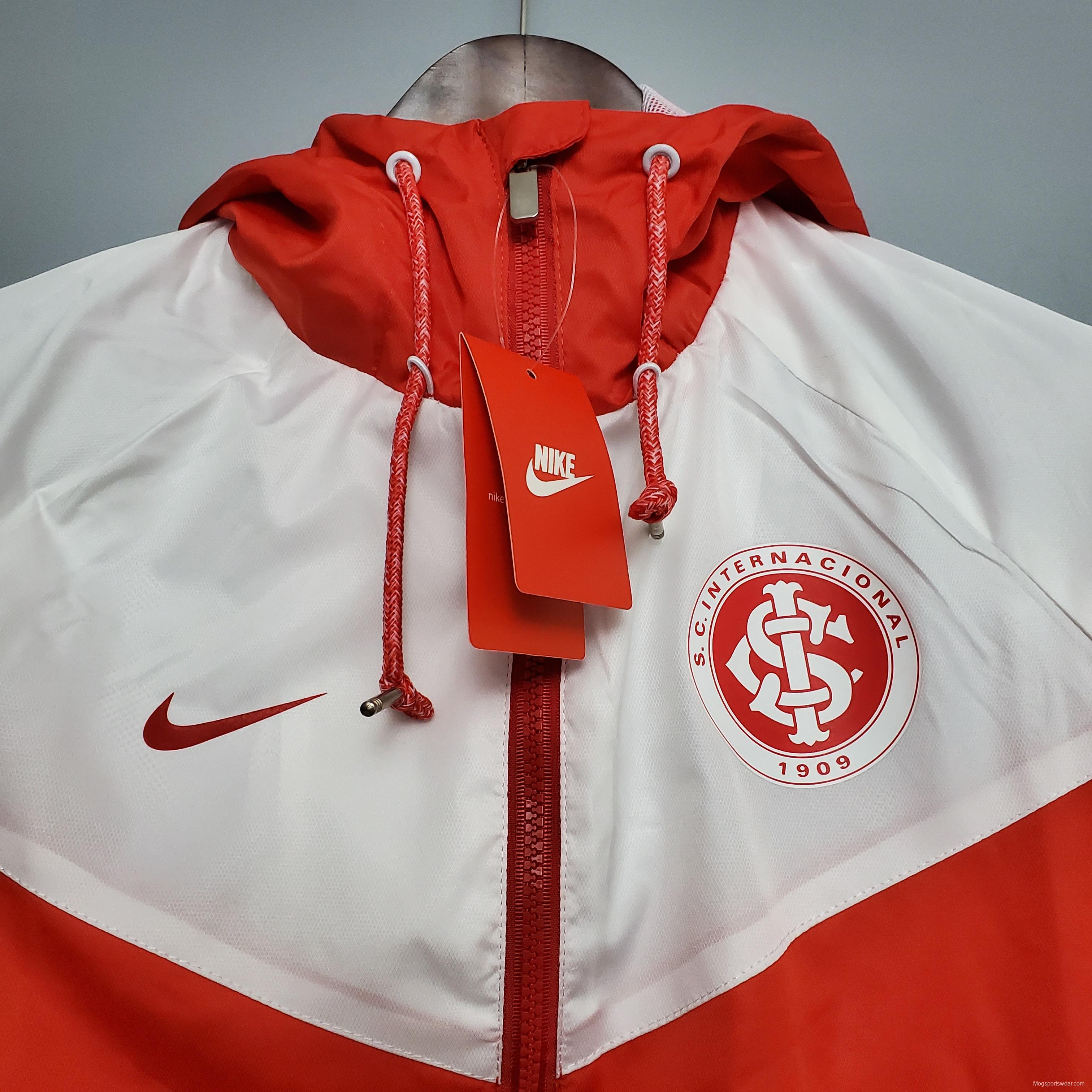 Windbreaker Internacional Red and White Soccer Jersey