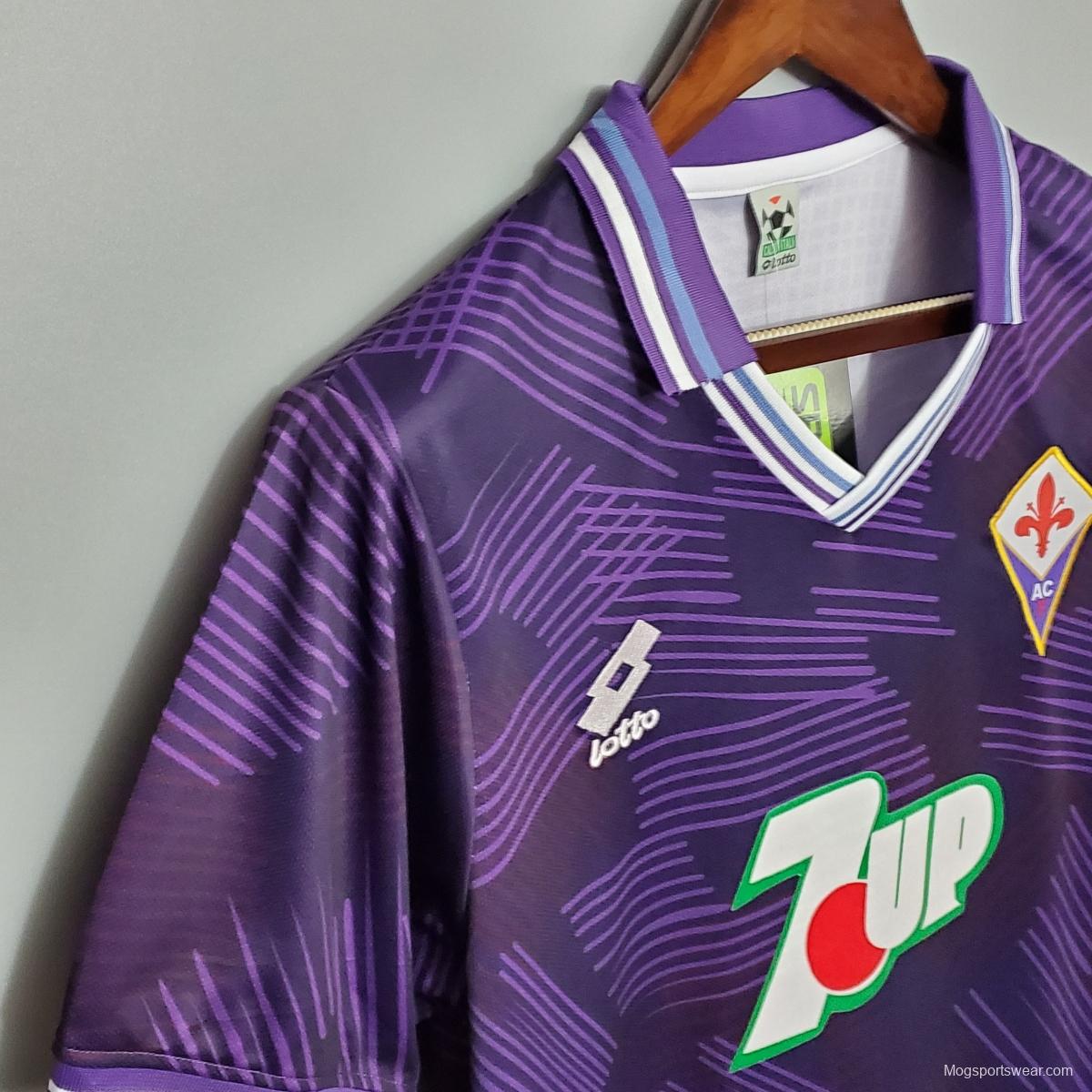 Retro 92/93 Fiorentina home Soccer Jersey