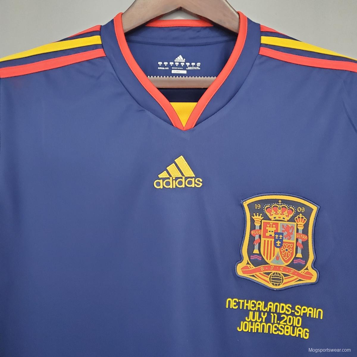 Retro long sleeve Spain 2010 away Soccer Jersey