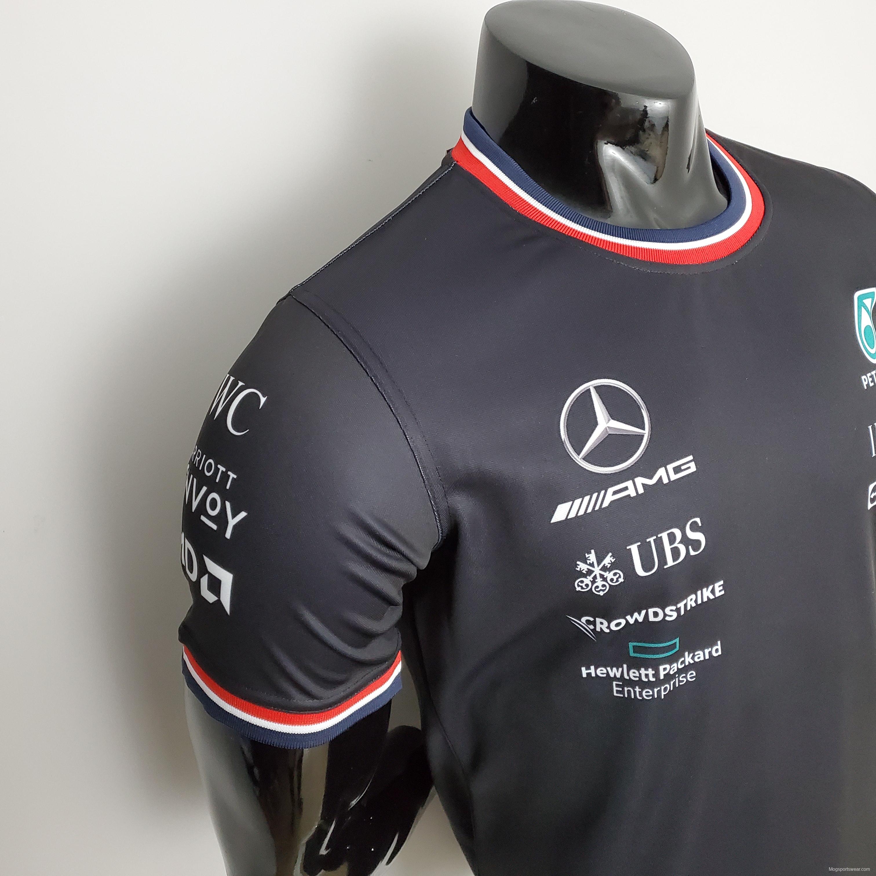 F1 Formula One 2022 Mercedes Black S-5XL