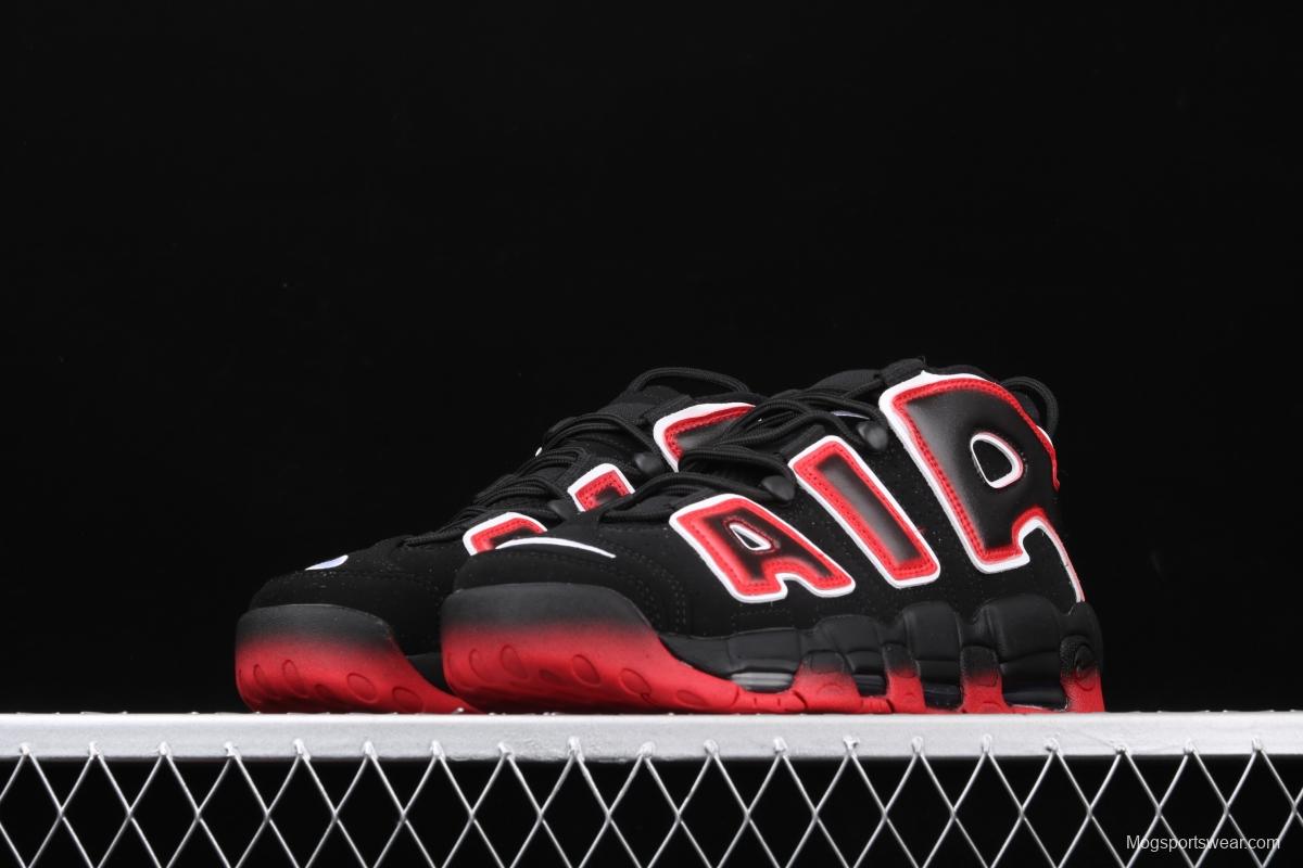 NIKE Air More Uptempo 96 QS Laser Crimson Pippen initial series classic high street leisure sports culture basketball shoes black lava gradual red and white CJ6129-001