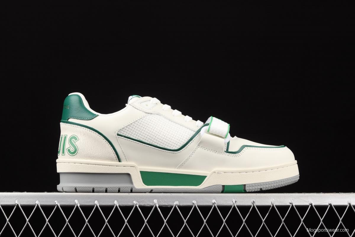 Authentic LV 2021ss early spring fashion catwalk sneakers 410N White Green