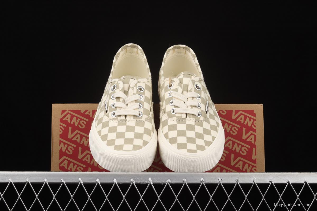 Vans Authentic Classic Anaheim Milk Tea White Brown Chess Lattice low Top Board shoes VN0A5HZS9FO