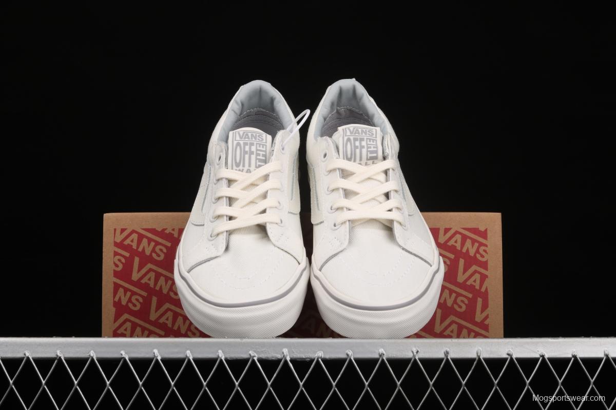 Vans Sk8-Low beige low-top embroidered coconut casual canvas shoes VN0A4UWI4WT