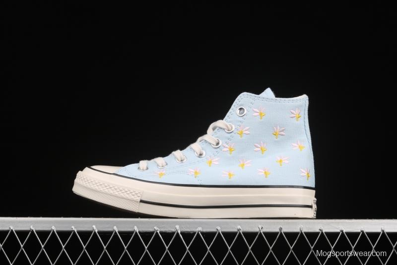 Converse 1970 Korean version milk blue floret high top leisure board shoes 570917C