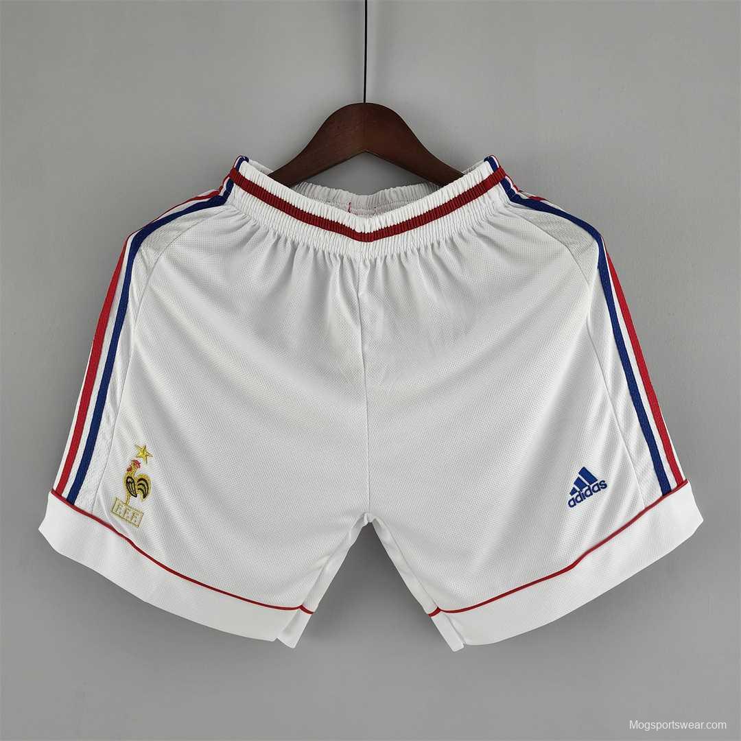 Retro 1998 France Home White Shorts