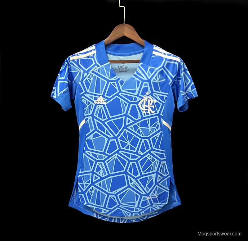 22/23 Woman Flamengo Blue Goalkeeper Jersey