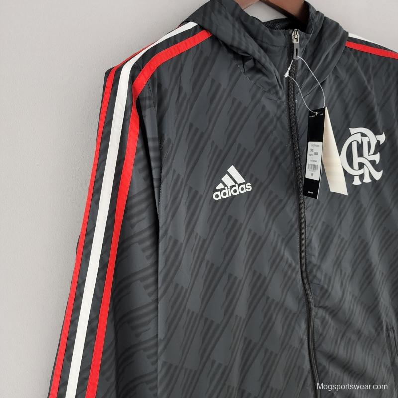 2022 Flamengo Windbreaker Black Red &amp; White Edge