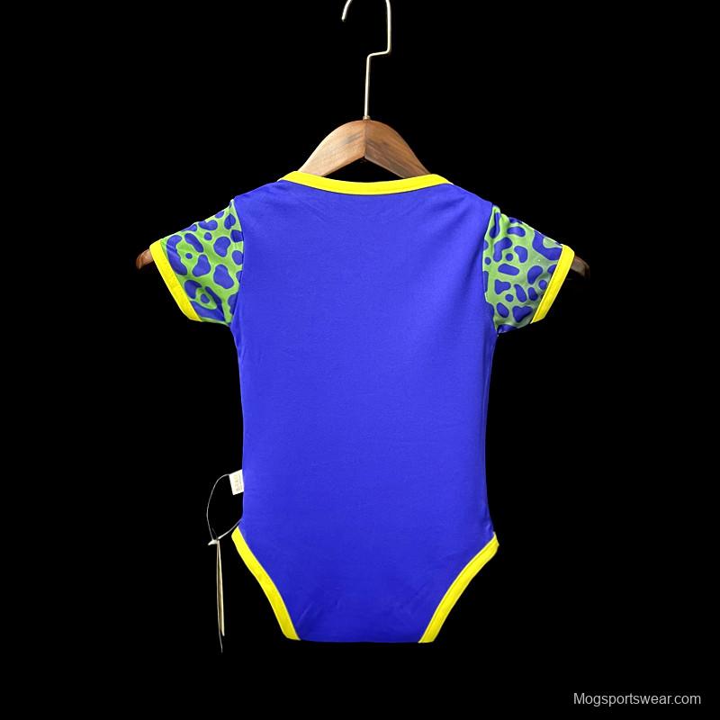 2022 Brazil Away Baby Soccer Jersey