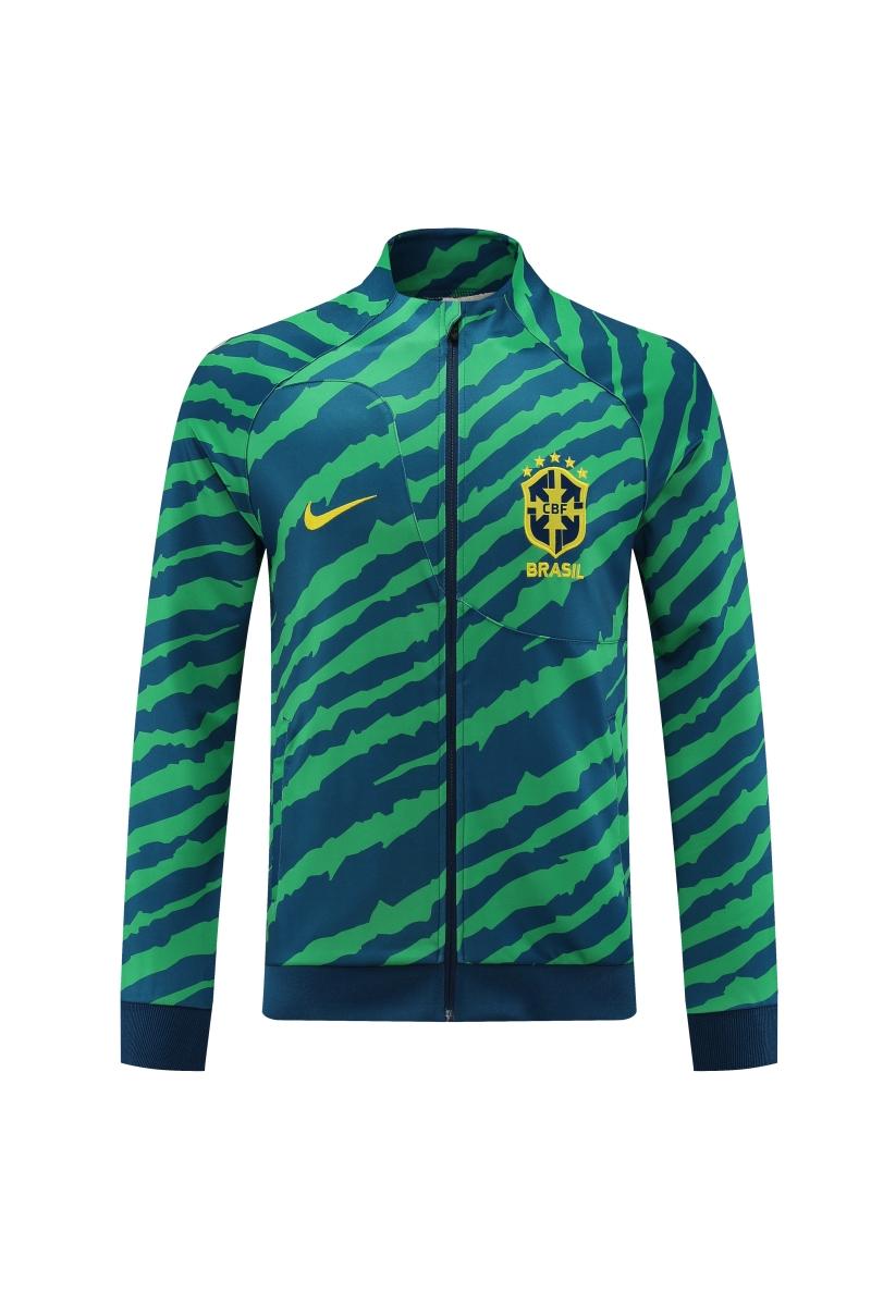 2022 Brazil Green Full Zipper Tracksuit