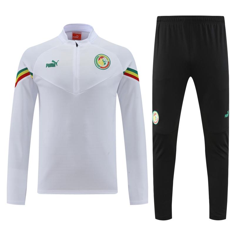 2022 Senegal White Half Zipper Tracksuit