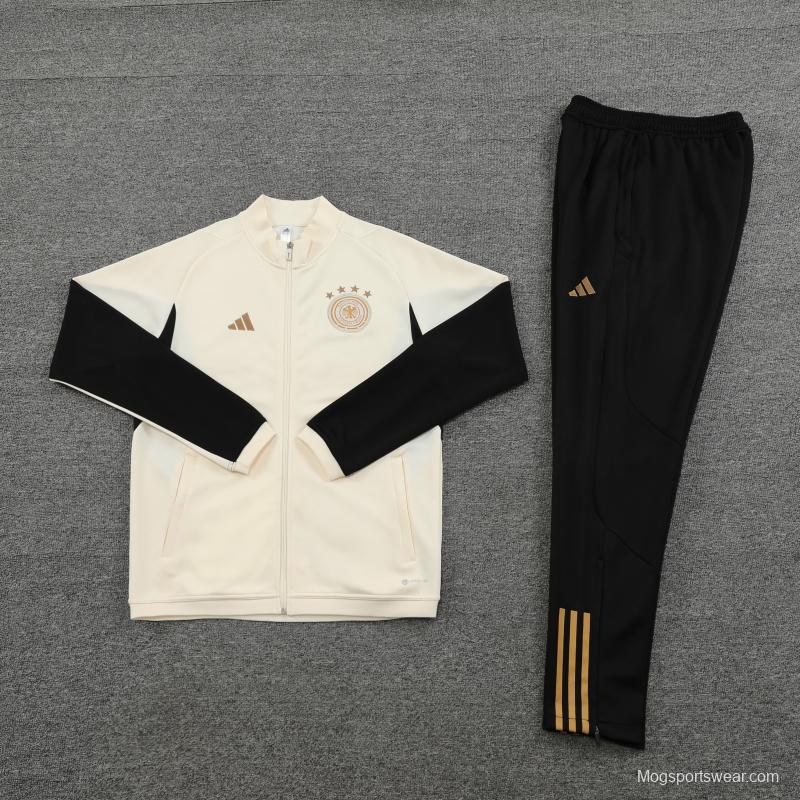 2022 Germany White Full Zipper Tracksuit