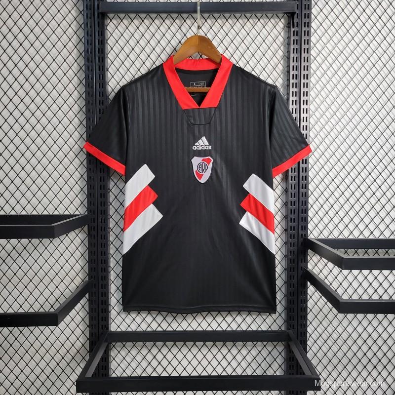 23-24 River Plate Icon Black Jersey With Embroidery Logo