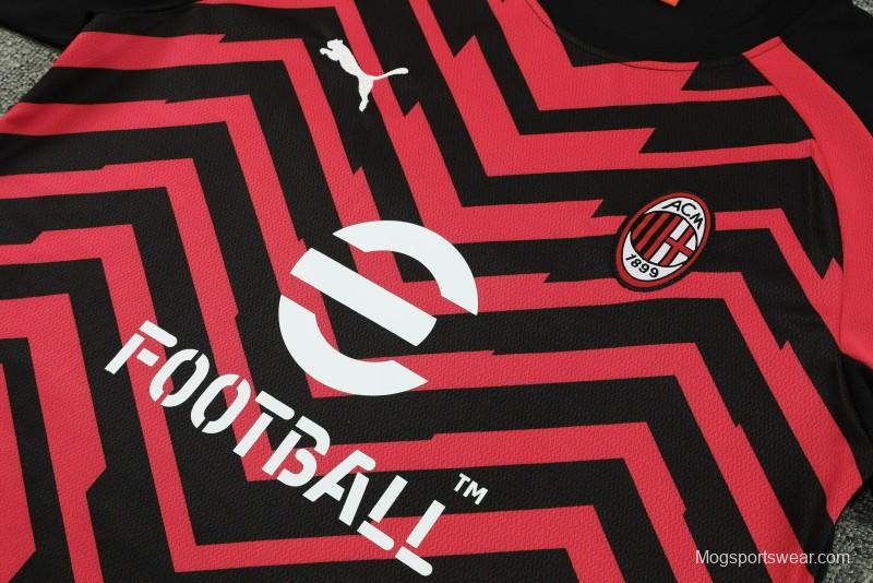 23/24 AC Milan Red Black Short Sleeve Jersey+Shorts