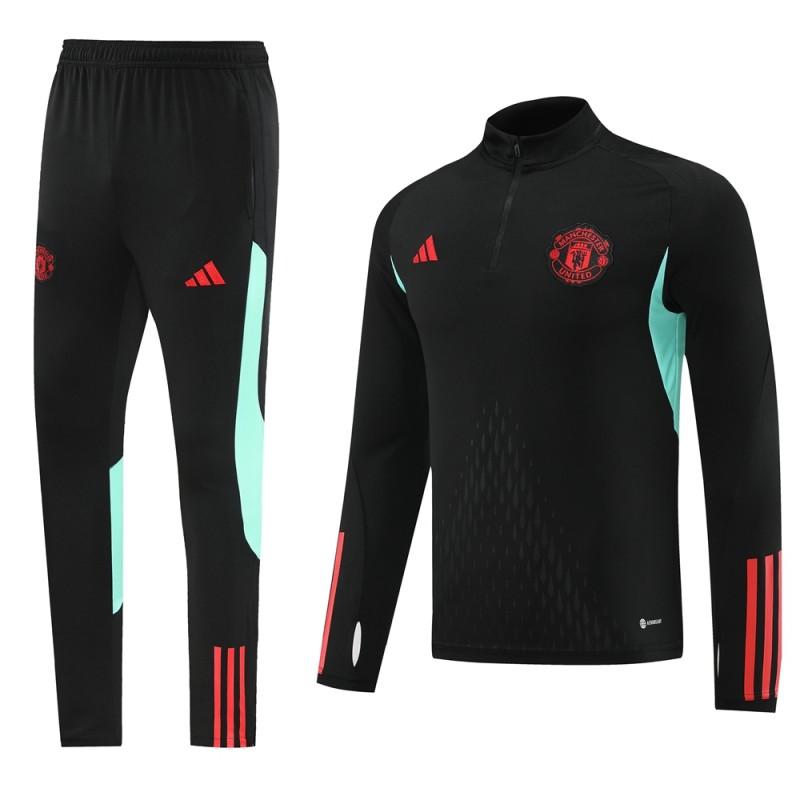 23/24 Manchester United Black Half Zipper Jacket+Pants