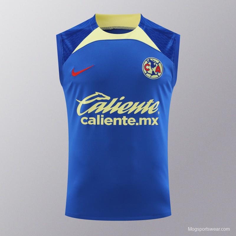 24/25 Club America Blue/Yellow Vest Jeresy+Shorts