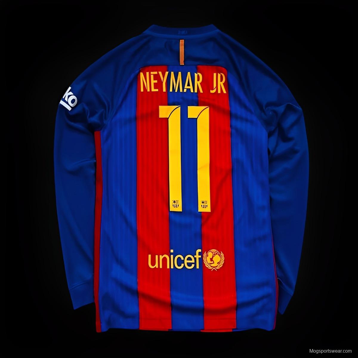 Retro 16/17 Barcelona Home Long Sleeve Jersey