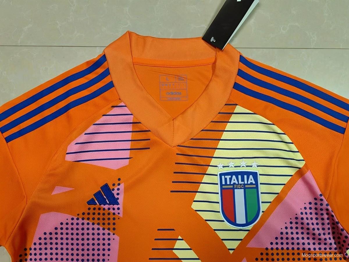 2024 Italy Orange Goalkeeper Jersey