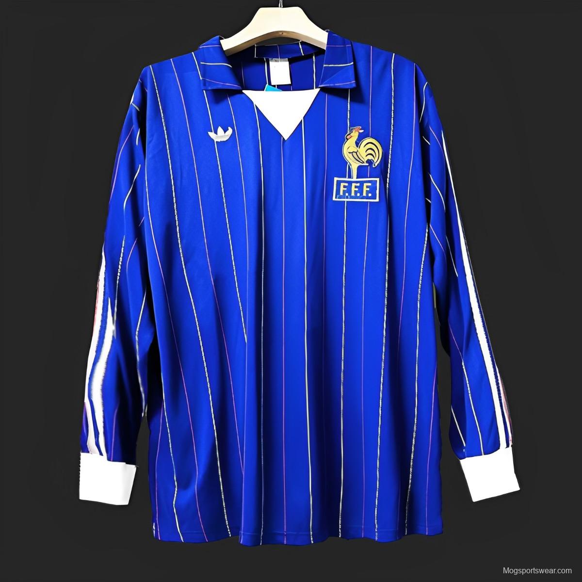 Retro 1982 France Home Long Sleeve Jersey