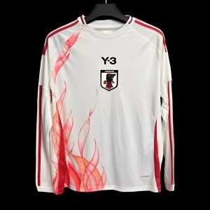 2024 Japan x Y3 Away White Long Sleeve Jersey